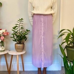 Lavender Pleated Maxi Skirt